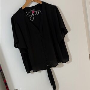 Vince Camuto Elegant Black Button-Down Blouse